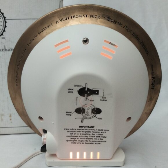 Bradford Exchange Twas The Night Before Christmas Light Up Plate W/COA 1994 - Picture 8 of 11